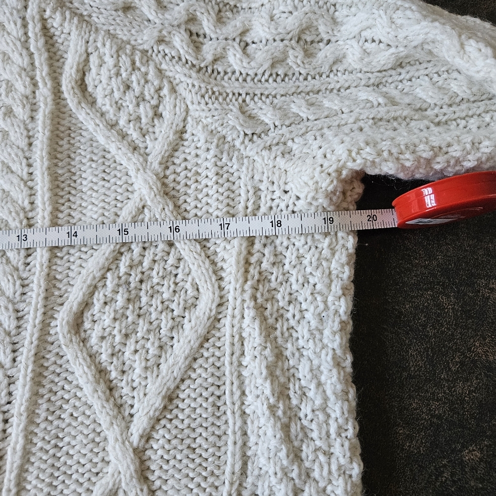 Ivory Cable Knit Sweater With Gold Specs. - Picture 7 of 9